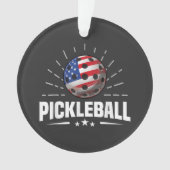 US American Flag Pickleball Player オーナメント (正面)