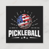 US American Flag Pickleball Player スクエア名刺 (裏面)