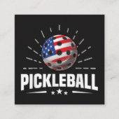 US American Flag Pickleball Player スクエア名刺 (正面)