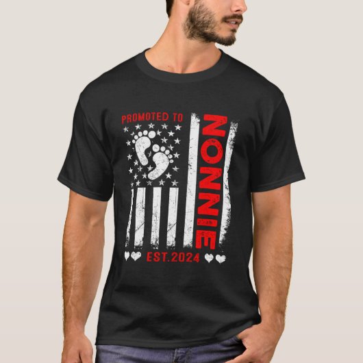 Us American Flag Promoted To Nonnie 2024 Mother'S  Tシャツ (正面)