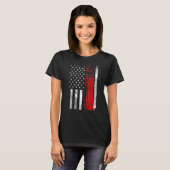 US American Flag Semi Truck Driver 18 Wheeler Truc Tシャツ (正面フル)