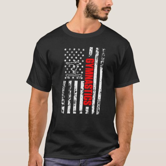 US American Flag Sports Patriotic Gymnastics Premi Tシャツ (正面)