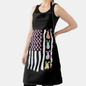 US American Flag with Bunny for Easter Day エプロン (インサイチュ)