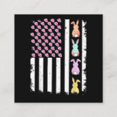 US American Flag with Bunny for Easter Day エンクロージャーカード (正面)