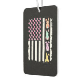 US American Flag with Bunny for Easter Day カーエアーフレッシュナー (左)