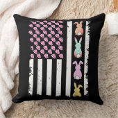 US American Flag with Bunny for Easter Day クッション (ブランケット)