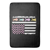 US American Flag with Bunny for Easter Day バスマット (正面縦)