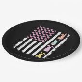 US American Flag with Bunny for Easter Day ペーパープレート (アングル)