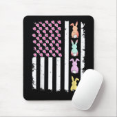 US American Flag with Bunny for Easter Day マウスパッド (マウス)