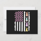US American Flag with Bunny for Easter Day 招待状 (裏面)