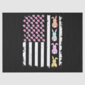 US American Flag with Bunny for Easter Day 薄葉紙 (正面)