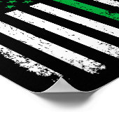 Us american flag with shamrocks for st patricks da ポスター (角)