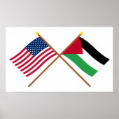 US and Palestinian Movement Crossed Flags ポスター (正面)