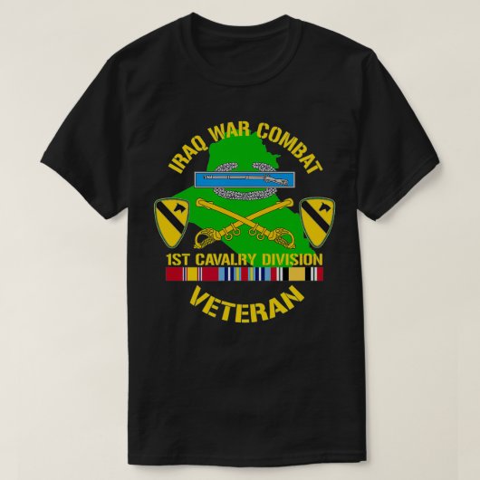 US Army 1st Cavalry Division Iraq War OIF Combat Tシャツ (デザイン正面)