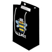 US Bee おもしろい USB Technical Pun Dark BG スモールペーパーバッグ (正面アングル)