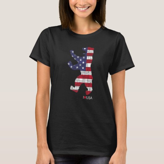 US Berlin  Berlin Bear   I Love Berlin USA Bear Tシャツ (正面)