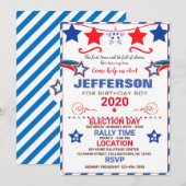 US BIRTHDAY BOY ELECTION BIRTHDAY INVITATION 招待状 (正面/裏面)