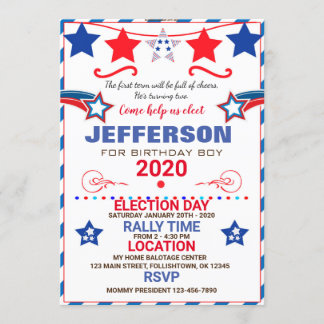 US BIRTHDAY BOY ELECTION BIRTHDAY INVITATION 招待状