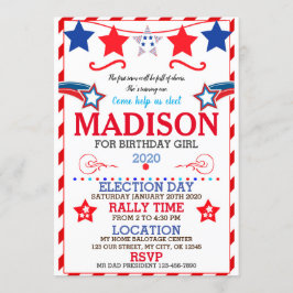 US BIRTHDAY GIRL ELECTION BIRTHDAY INVITATION 招待状