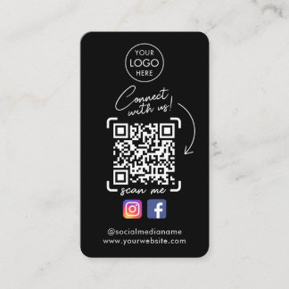 Us Black Instagram Facebook QRコードと接続 名刺