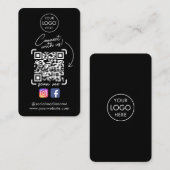 Us Black Instagram Facebook QRコードと接続 名刺 (正面/裏面)