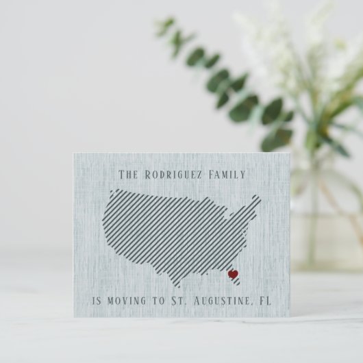 US Blue Linenとハートの発表 案内ポストカード (スタンド正面)