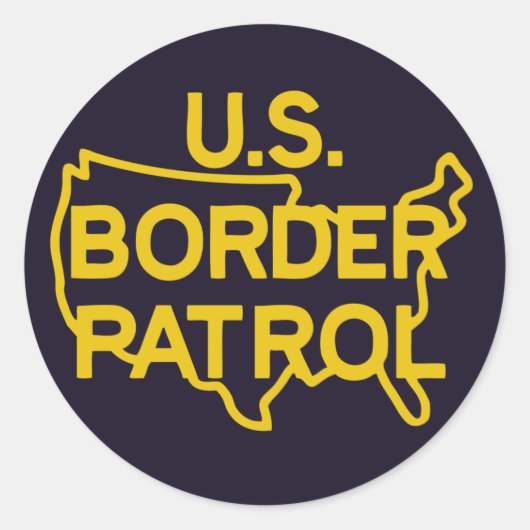 US Boarder Patrolロゴシール ラウンドシール (正面)