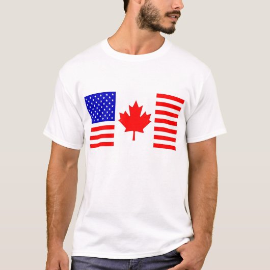 US/Canadaの旗 Tシャツ (正面)