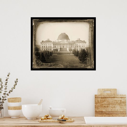 US Capitol DC Daguerreotype 1846 ポスター (キッチン)