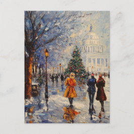 US Capitol Hill Christmas Postcard ポストカード