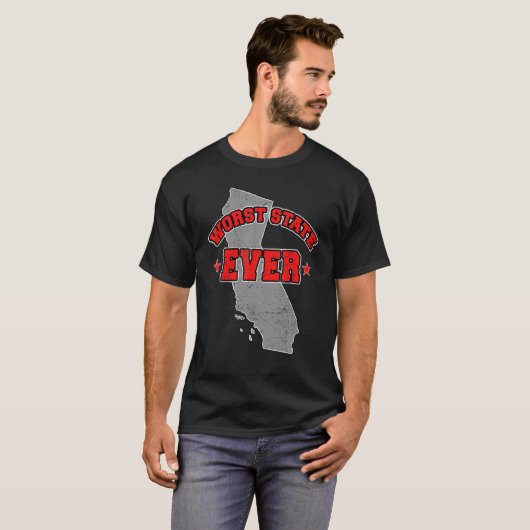 US Citizen Proud America Land Map Worst State Cali Tシャツ (正面フル)