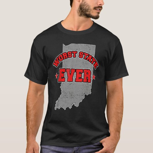 US Citizen Proud America Land Map Worst State Indi Tシャツ (正面)