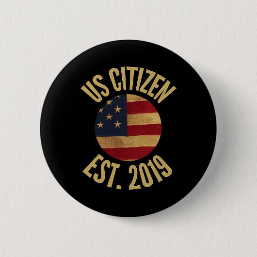 Us Citizenship 2019 Gif American Flag Usa  缶バッジ (正面)