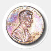 US Coin Penny ラウンドシール (正面)