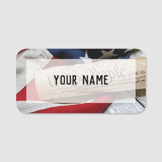 US Constitution and Flag 名札 (正面)