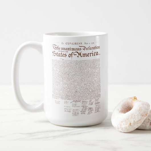 US Declaration of Independence コーヒーマグカップ (ドーナツ)
