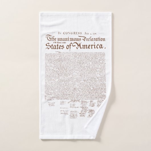 US Declaration of Independence バスタオルセット (ハンドタオル)