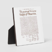 US Declaration of Independence フォトプラーク (正面)