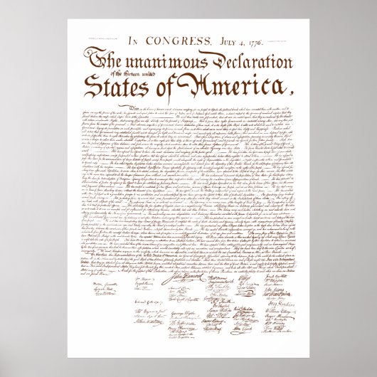 US Declaration of Independence ポスター (正面)