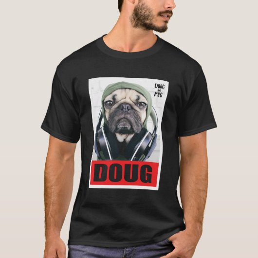 Us Doug The Pug Headphones 01 Tシャツ (正面)
