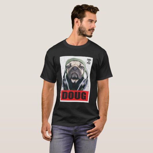 Us Doug The Pug Headphones 01 Tシャツ (正面フル)