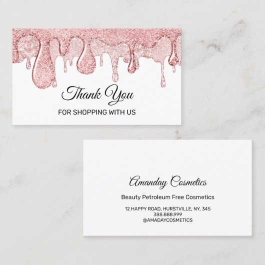 Us Drips化粧品とのショッピングをありがとう 名刺 (正面/裏面)