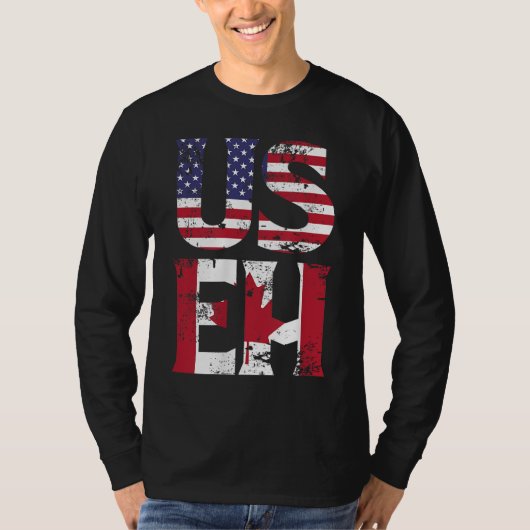 US EHアメリカンカナダおもしろいミーム引用文 Tシャツ (正面)