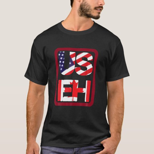 US EHアメリカ国旗のジョークおもしろいミーム引用文 Tシャツ (正面)