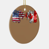 US EH Leaf Canadian American Flag Canada Usa セラミックオーナメント (右)