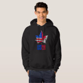 Us Eh Leaf Canadian American Flag Canada Usa Patr パーカ (正面フル)