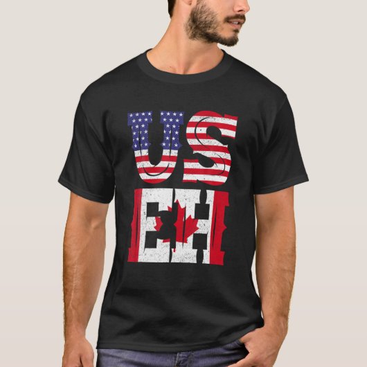 US EH Tアメリカンカナダおもしろいミーム引用文 Tシャツ (正面)