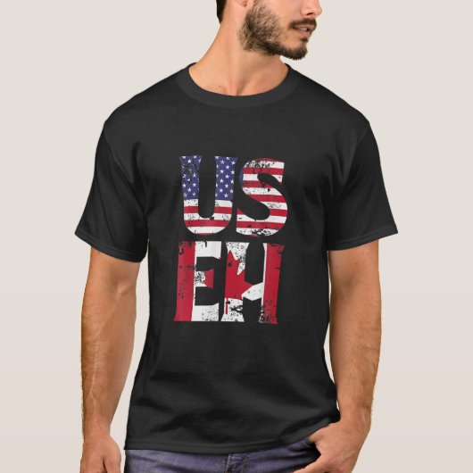 US EH Tアメリカンカナダおもしろいミーム引用文 Tシャツ (正面)