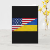 Us Flag And Ukrainian Flag - Partnership And Allia カード (黄色い花)