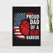 Us Flag Chd Awareness Proud Dad Of A Heart Warrior カード (正面)